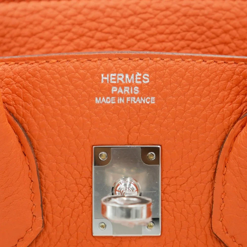 Hermès 25cm Birkin Orange Togo Leather PHW - Picture 6 of 8